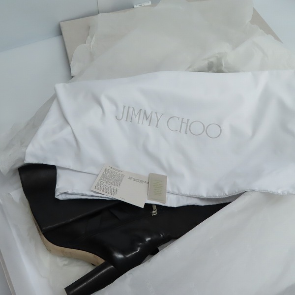 実際に弊社で買取させて頂いたJIMMY CHOO/ジミーチュウ レザー サイドジップ ハイヒールロングブーツ 39の画像 8枚目
