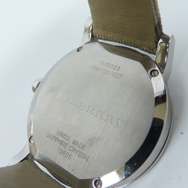 実際に弊社で買取させて頂いたBURBERRY/バーバリー CITY チェックレザーベルト 腕時計 BU9023の画像 3枚目