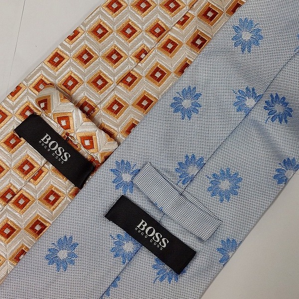 実際に弊社で買取させて頂いたHUGO BOSS/ヒューゴ ボス ゼニア スクエア/フラワー柄 等 ネクタイ おまとめ6点の画像 5枚目