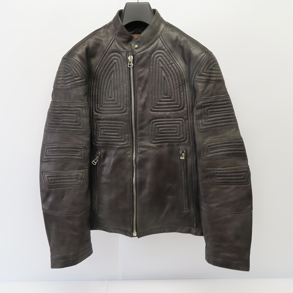 実際に弊社で買取させて頂いたHUGO BOSS/ヒューゴボス ラムレザー デザインライダースジャケット/50
