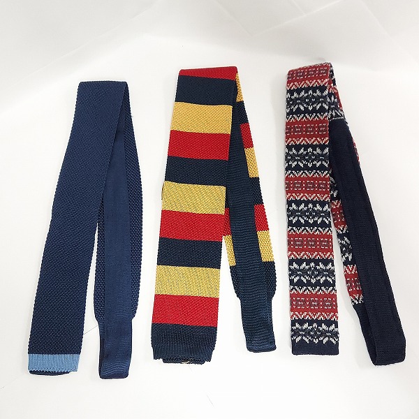 実際に弊社で買取させて頂いたBrooks Brothers/ブルックスブラザーズ チェック/ノルディック/ソリッド ニット他 ネクタイ おまとめ9点の画像 2枚目