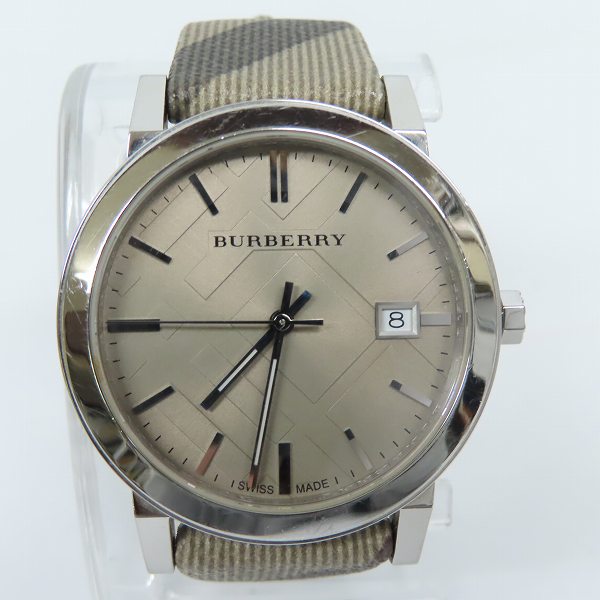 実際に弊社で買取させて頂いたBURBERRY/バーバリー CITY チェックレザーベルト 腕時計 BU9023