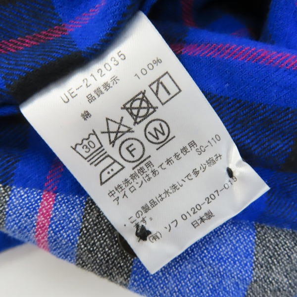 実際に弊社で買取させて頂いたuniform experiment/ユニフォームエクスペリメント 21AW ラインフランネルシャツ UE-212035/2の画像 3枚目