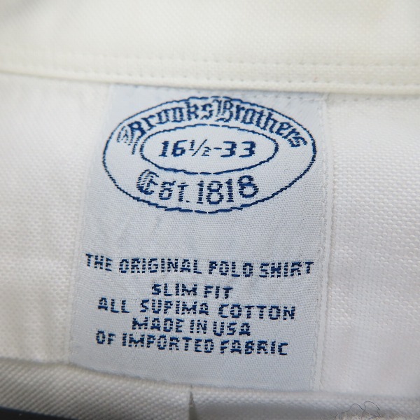 実際に弊社で買取させて頂いたBrooks Brothers/ブルックスブラザーズ ボタンダウンシャツ ホワイト/33の画像 2枚目