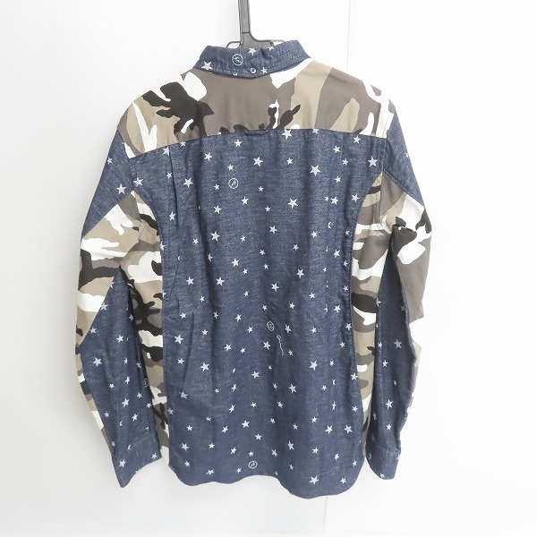 実際に弊社で買取させて頂いたuniform experiment/ユニフォームエクスペリメント スター/カモフラ切替 ボタンシャツ/4の画像 1枚目