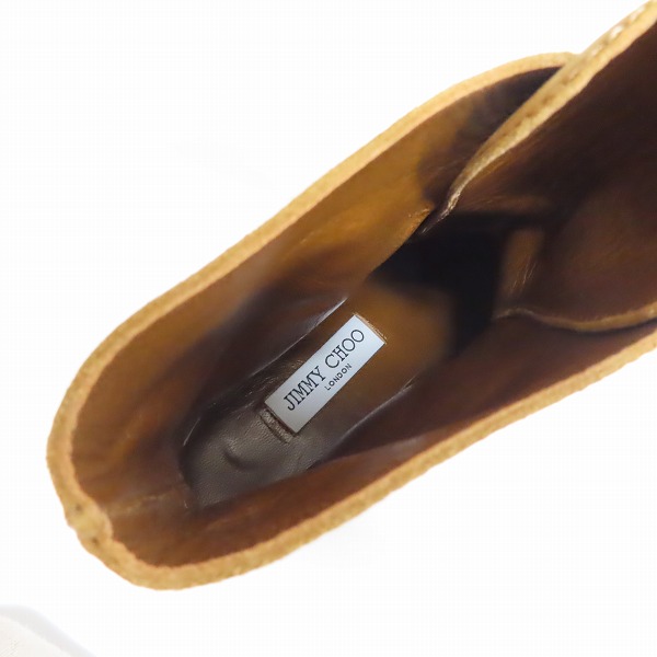 実際に弊社で買取させて頂いたJIMMY CHOO ジミーチュウ DOVER FLAT シナモン ベルクロ ショートブーツ 39の画像 4枚目