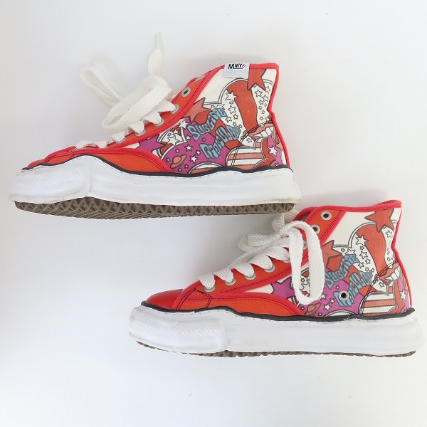 実際に弊社で買取させて頂いたMaison MIHARA YASUHIRO/メゾンミハラヤスヒロ オリジナルソールプリントキャンバスハイトップスニーカー/41の画像 2枚目