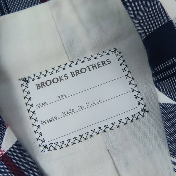 実際に弊社で買取させて頂いたBLACK FLEECE by Brooks Brothers/ブルックスブラザーズ チェック3Bテーラードジャケット 白×紺×赤/BB3の画像 2枚目