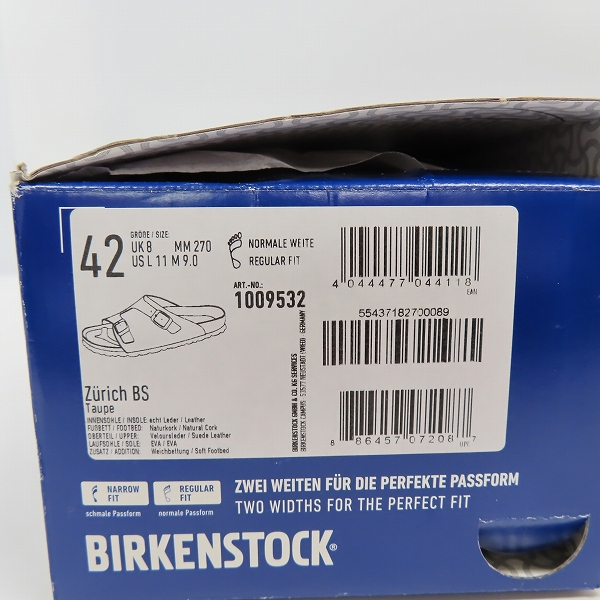 実際に弊社で買取させて頂いたBIRKENSTOCK/ビルケンシュトック ZURICH BS/チューリッヒ スエード サンダル 1009532/42の画像 7枚目