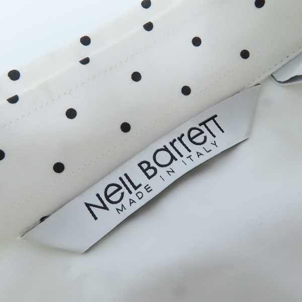 実際に弊社で買取させて頂いたNeil Barrett/ニールバレット ドット柄長袖シャツ ホワイト/38の画像 2枚目