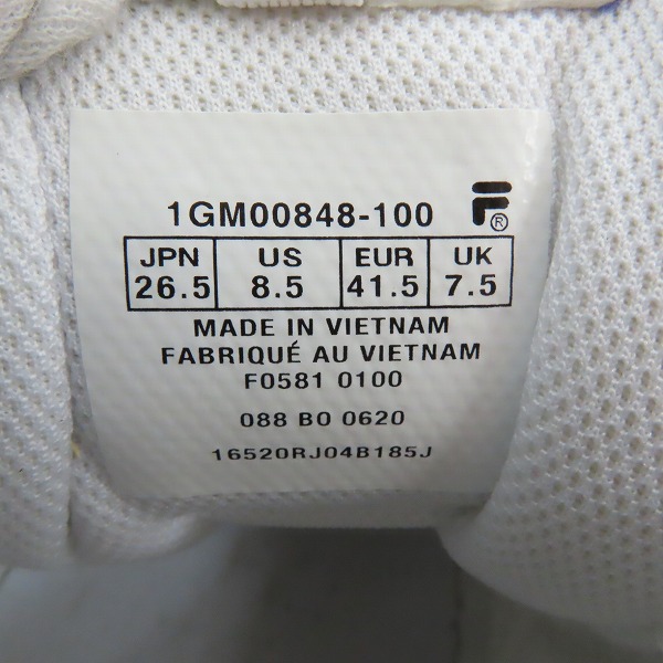 実際に弊社で買取させて頂いたFILA/フィラ DISRUPTOR 2 NEW TAPEY TAPE/ディスラプター 2 ニューテイピーテープ 1GM00848-100 /26.5の画像 5枚目