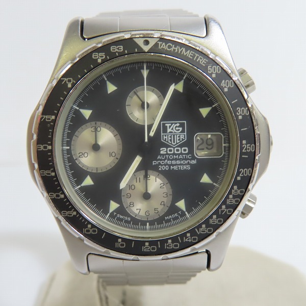 実際に弊社で買取させて頂いたTAG Heuer/タグホイヤー Professional 2000 黒文字盤 クロノグラフ 自動巻き 時計/ウォッチ