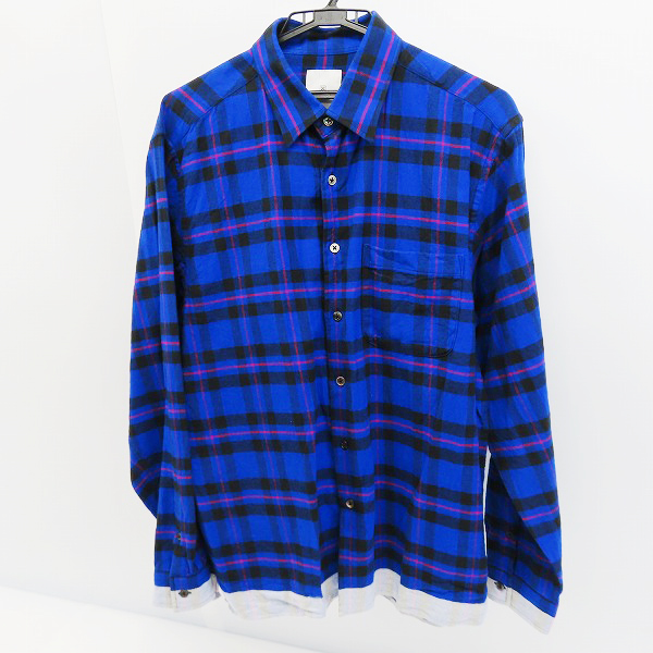 実際に弊社で買取させて頂いたuniform experiment/ユニフォームエクスペリメント 21AW ラインフランネルシャツ UE-212035/2