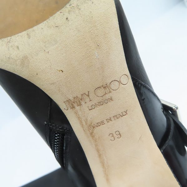 実際に弊社で買取させて頂いたJIMMY CHOO/ジミーチュウ レザー サイドジップ ハイヒールロングブーツ 39の画像 5枚目