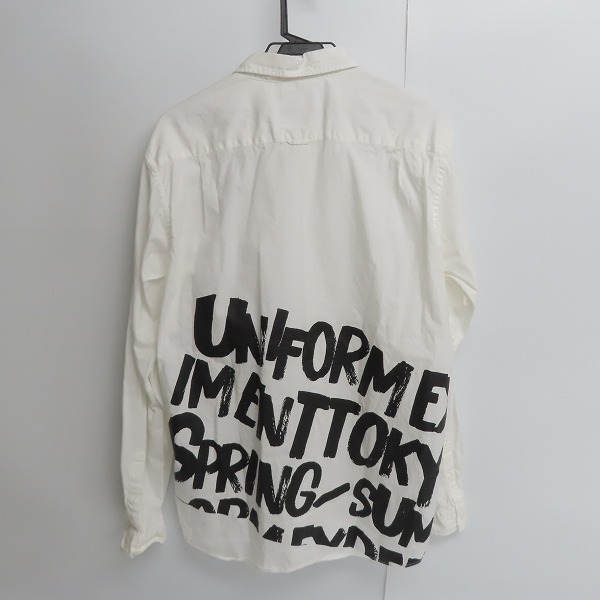 実際に弊社で買取させて頂いたuniform experiment/ユニフォームエクスペリメント ロゴ/バックペイント ボタンシャツ/4の画像 1枚目