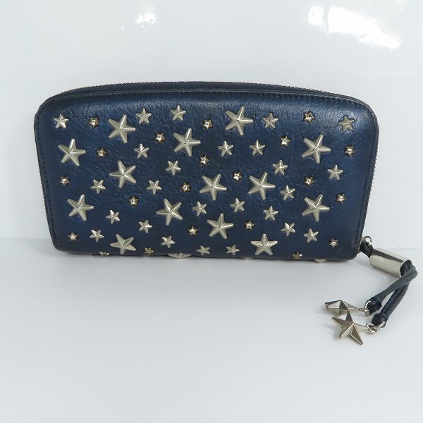 実際に弊社で買取させて頂いたJIMMY CHOO/ジミーチュウ スタースタッズ ラウンドジップ 長財布の画像 1枚目