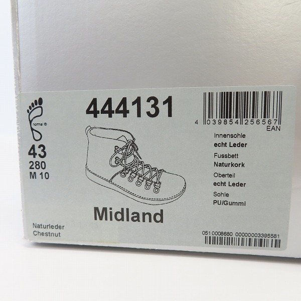 実際に弊社で買取させて頂いたBIRKENSTOCK/ビルケンシュトック FOOTPRINTS MIDLAND/ミッドランド レザーシューズ 444131/28の画像 8枚目