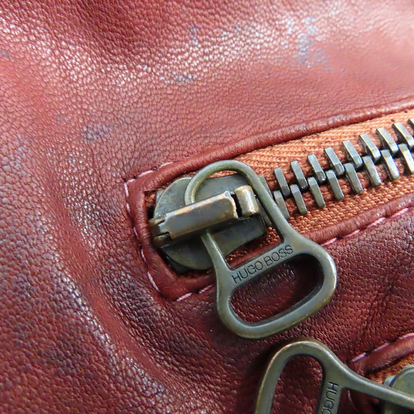 実際に弊社で買取させて頂いたHUGO BOSS/ヒューゴボス ラムレザー ライダースジャケット/50の画像 8枚目