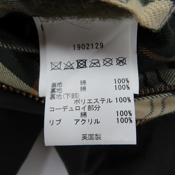 実際に弊社で買取させて頂いたBarbour/バブアー SL BEDALE スリムフィット ビデイル オイルドコットンジャケット 1902129/34の画像 4枚目