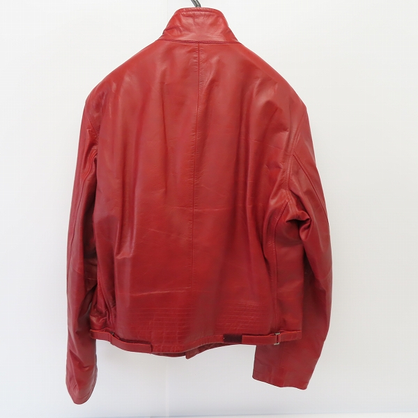 実際に弊社で買取させて頂いたHUGO BOSS/ヒューゴボス 牛革シングルライダースジャケット/50の画像 1枚目