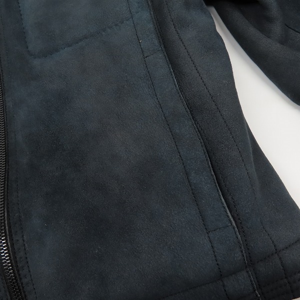 実際に弊社で買取させて頂いたHUGO BOSS/ヒューゴボス ラムスキン 裏地ファージャケット/48の画像 7枚目
