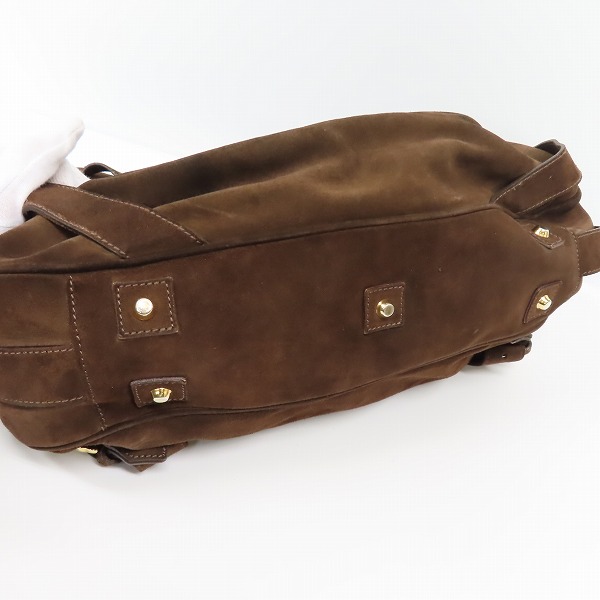実際に弊社で買取させて頂いたBURBERRY/バーバリー スウェードレザー ショルダーバッグの画像 2枚目