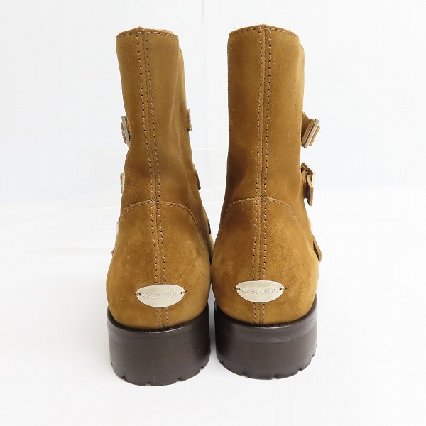 実際に弊社で買取させて頂いたJIMMY CHOO ジミーチュウ DOVER FLAT シナモン ベルクロ ショートブーツ 39の画像 1枚目