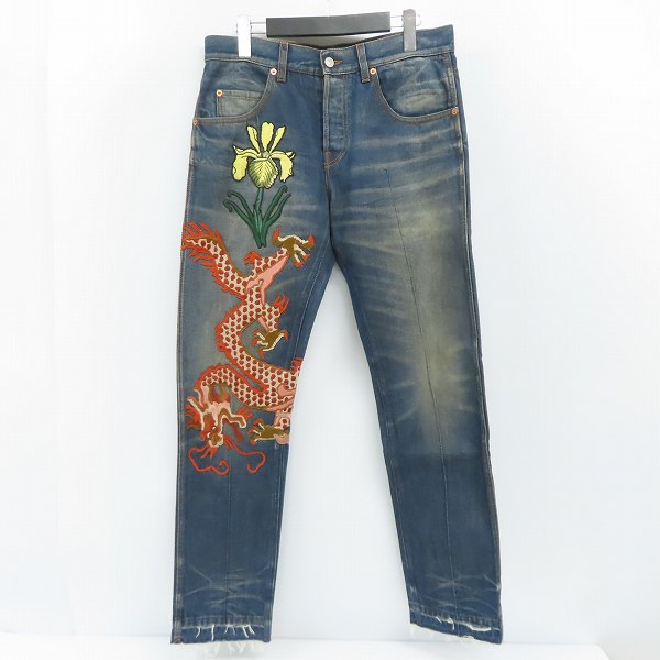 GUCCI デニム ジーンズ エンブロイダリー 32