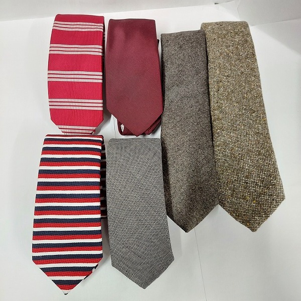 実際に弊社で買取させて頂いたBLACK FLEECE/Brooks Brothers  ボーダー/無地等 ネクタイ おまとめ6点