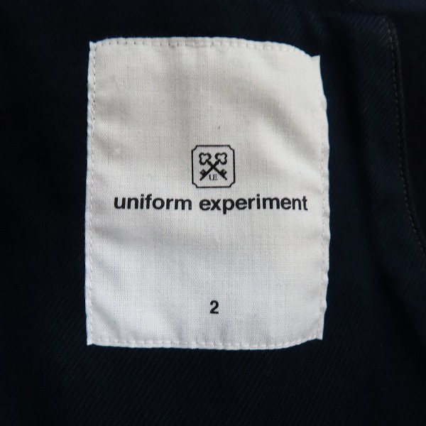 実際に弊社で買取させて頂いたuniform experiment/ユニフォームエクスペリメント TRADITIONAL NAVY MELTON P COAT UE-101009/2の画像 2枚目