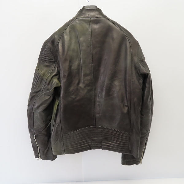 実際に弊社で買取させて頂いたHUGO BOSS/ヒューゴボス ラムレザー デザインライダースジャケット/50の画像 1枚目