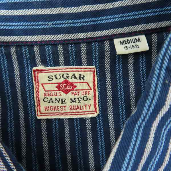 実際に弊社で買取させて頂いたSUGAR CANE/シュガーケーン ストライプ柄 長袖ボタンシャツ/Mの画像 2枚目