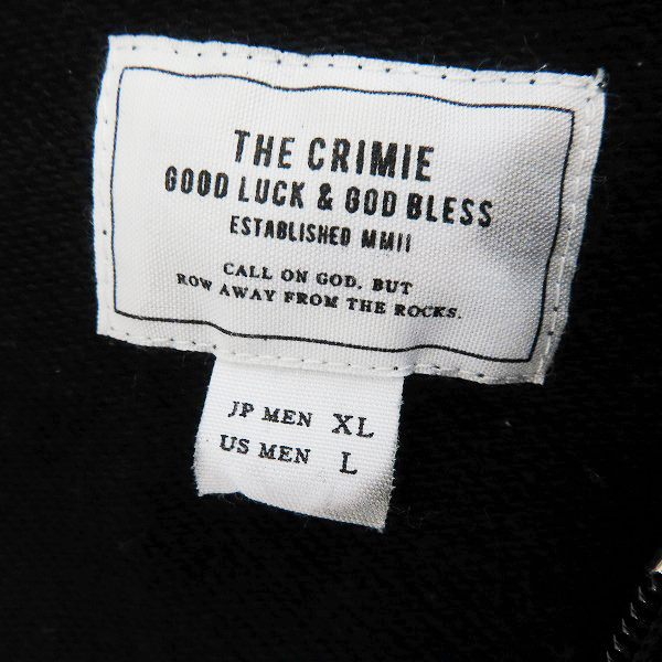 実際に弊社で買取させて頂いたTHE CRIMIE/クライミー ジップアップパーカー/XLの画像 2枚目