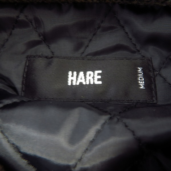 実際に弊社で買取させて頂いたHARE/ハレ オーバーサイズ 中綿ジャケット チェック HA020046TR /Mの画像 2枚目