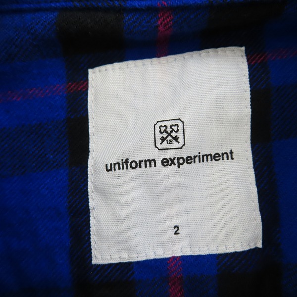 実際に弊社で買取させて頂いたuniform experiment/ユニフォームエクスペリメント 21AW ラインフランネルシャツ UE-212035/2の画像 2枚目