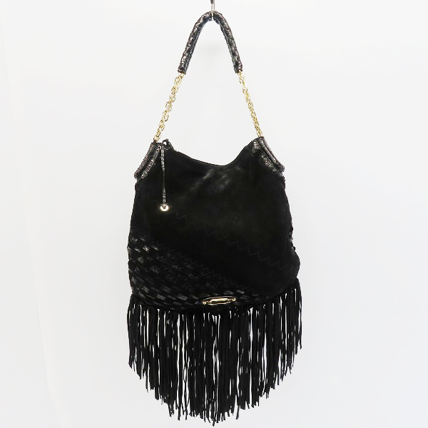 実際に弊社で買取させて頂いたJIMMY CHOO/ジミーチュウ スエードレザー フリンジ ショルダーバッグ