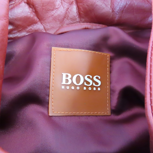 実際に弊社で買取させて頂いたHUGO BOSS/ヒューゴボス 牛革シングルライダースジャケット/50の画像 2枚目