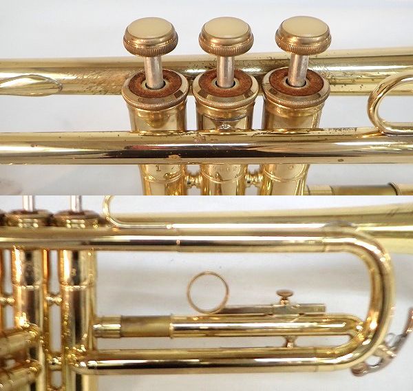 実際に弊社で買取させて頂いた【難有り】YAMAHA/ヤマハ YTR-233/YTR233 トランペット ゴールド ハードケース付きの画像 6枚目