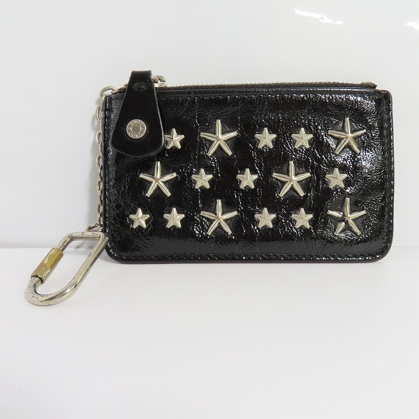 実際に弊社で買取させて頂いたJIMMY CHOO/ジミーチュウ スタースタッズ エナメル カラビナ付きコインケース 