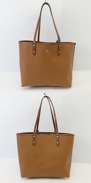 COACH/コーチ シグネチャー柄 リバーシブル トートバッグ ポーチ付き 