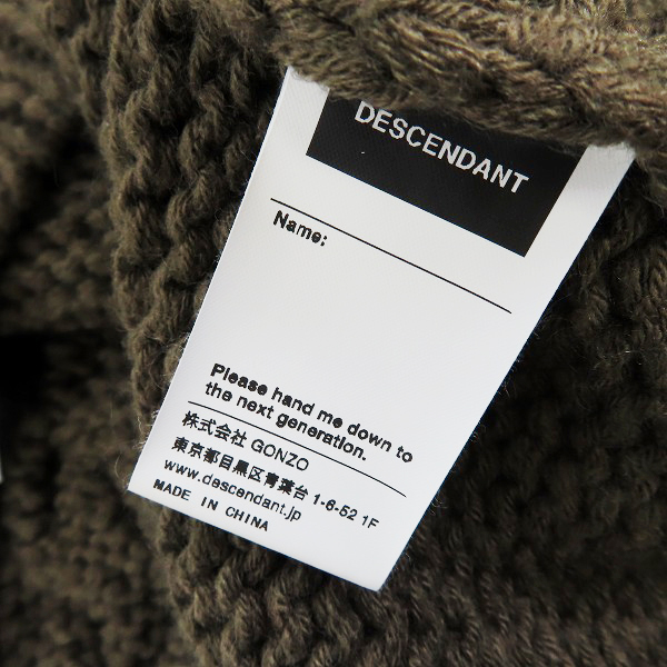 実際に弊社で買取させて頂いたDESCENDANT/ディセンダント ニット 20AW FADED CABLE KNIT フェイディッド ケーブルニット /2の画像 4枚目