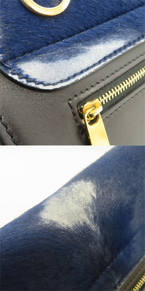 実際に弊社で買取させて頂いたCELINE/セリーヌ トラペーズ ハラコ ハンドバッグの画像 6枚目
