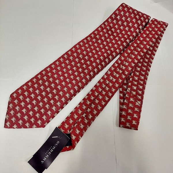 実際に弊社で買取させて頂いた【未使用】BURBERRY LONDON/バーバリーロンドン ロゴ 総柄 ネクタイの画像 1枚目