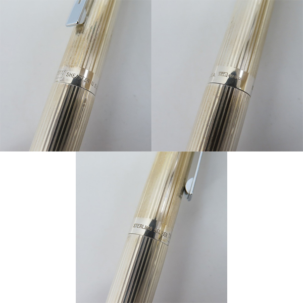実際に弊社で買取させて頂いたSHEAFFER/シェーファー STERLING SILVER シルバー 14K ストライプ 万年筆の画像 2枚目