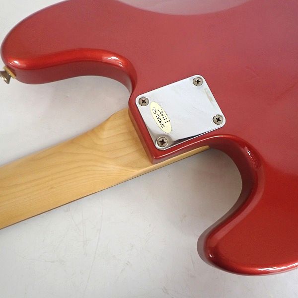 実際に弊社で買取させて頂いた★BUSKER'S/バスカーズ ジャズベース タイプ メタリックレッド エレキベース ソフトケース付 の画像 8枚目