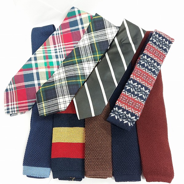 実際に弊社で買取させて頂いたBrooks Brothers/ブルックスブラザーズ チェック/ノルディック/ソリッド ニット他 ネクタイ おまとめ9点