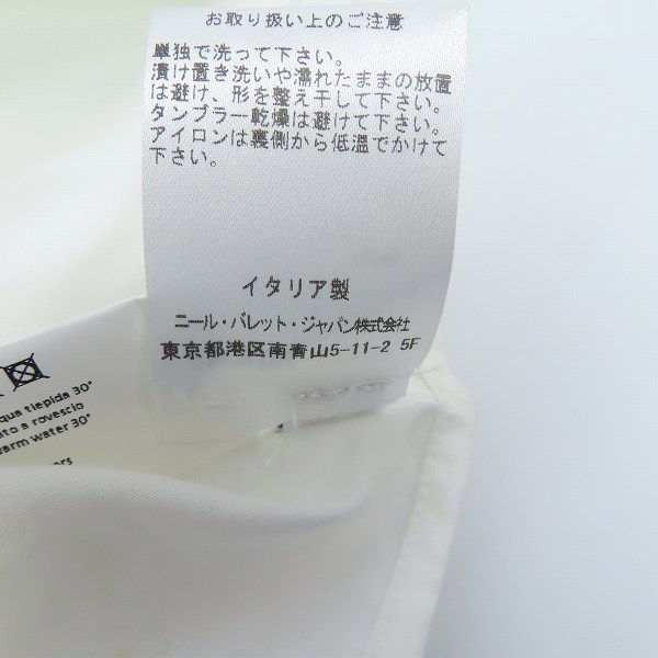 実際に弊社で買取させて頂いたNeil Barrett/ニールバレット ドット柄長袖シャツ ホワイト/38の画像 5枚目