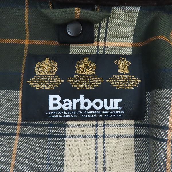 実際に弊社で買取させて頂いたBarbour/バブアー SL BEDALE スリムフィット ビデイル オイルドコットンジャケット 1902129/34の画像 2枚目