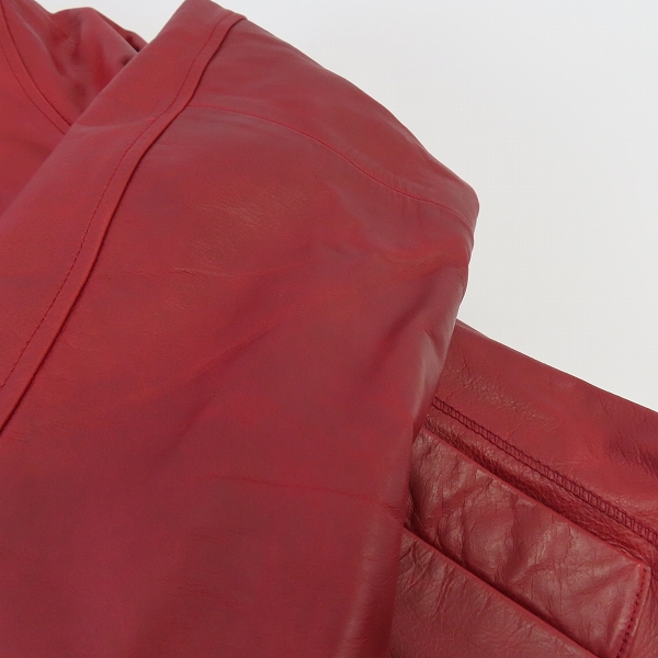 実際に弊社で買取させて頂いたHUGO BOSS/ヒューゴボス 牛革シングルライダースジャケット/50の画像 7枚目