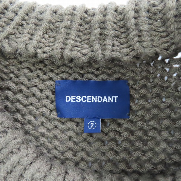 実際に弊社で買取させて頂いたDESCENDANT/ディセンダント ニット 20AW FADED CABLE KNIT フェイディッド ケーブルニット /2の画像 2枚目